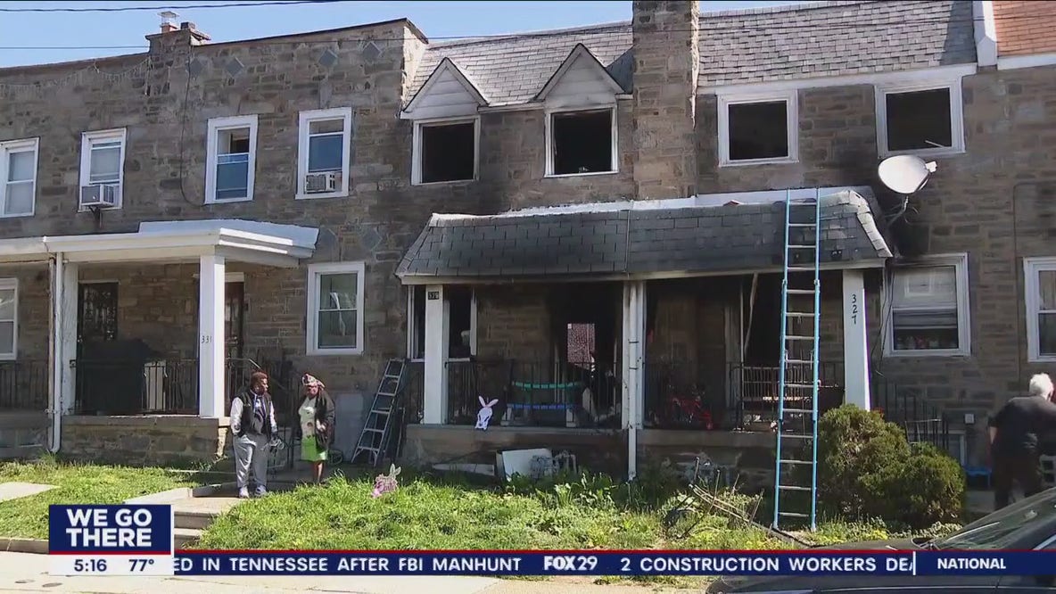 Officials: 5-year-old twin girls killed, 2 firefighters injured in Upper Darby rowhome fire